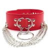 FAUX LEATHER PUNK CHOKER - Red