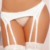 DOUBLE PLEASURE GARTER BELT - White