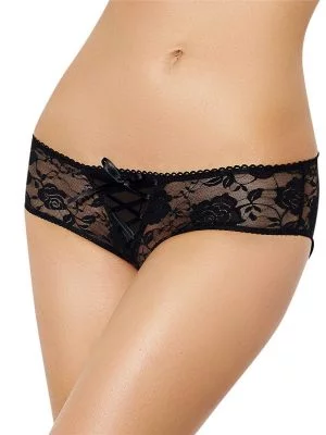 SECRET LOVE CROTCHLESS PANTY - Black