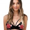 EMBROIDERED BEAUTY BRALETTE - Black