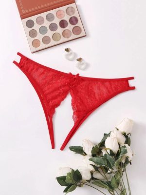 OPEN TO LOVE CROTCHLESS PANTY - Red