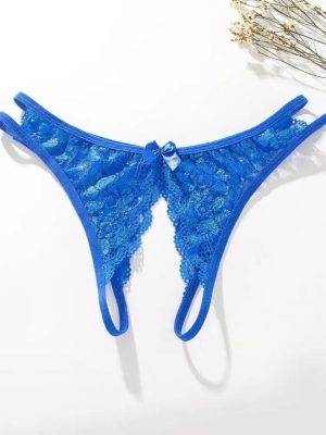 FLORAL EUPHORIA CROTCHLESS PANTY - Blue