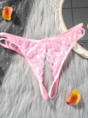 FLORAL EUPHORIA CROTCHLESS PANTY - Pink