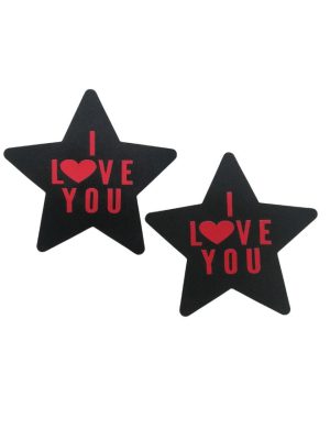 I LOVE YOU STAR PASTIES - BLACK