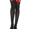 RED BOW SHEER STOCKINGS