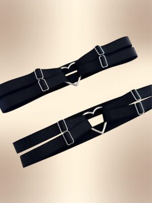 BEAT OF MY HEART LEG GARTER SET - Black